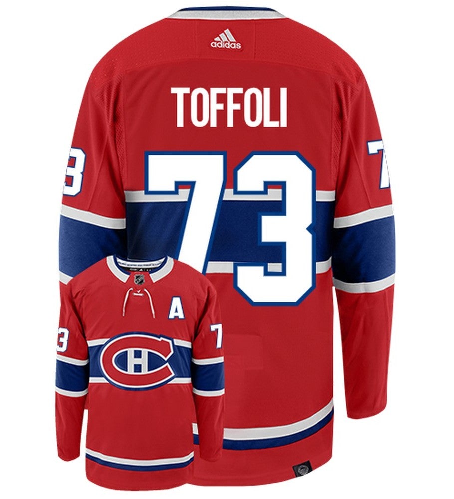 Tyler Toffoli Montreal Canadiens Adidas Primegreen Authentic Home NHL Hockey Jersey - Back/Front View