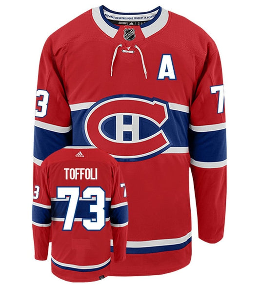 Tyler Toffoli Montreal Canadiens Adidas Primegreen Authentic Home NHL Hockey Jersey - Front/Back View