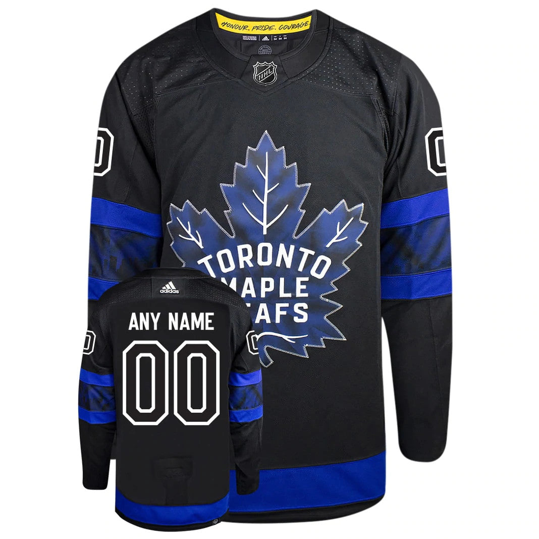 Toronto Maple Leafs Adidas Primegreen Authentic NHL Bieber Hockey Jersey - Front/Back View