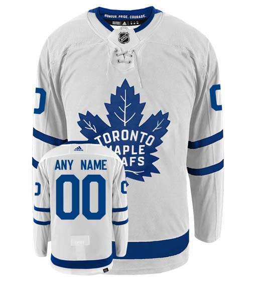 Toronto Maple Leafs Adidas Primegreen Authentic Away NHL Hockey Jersey - Front/Back View