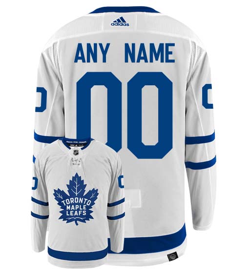 Toronto Maple Leafs Adidas Primegreen Authentic Away NHL Hockey Jersey - Back/Front View