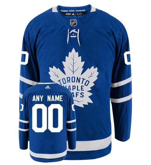 Toronto Maple Leafs Adidas Primegreen Authentic Home NHL Hockey Jersey - Front/Back View