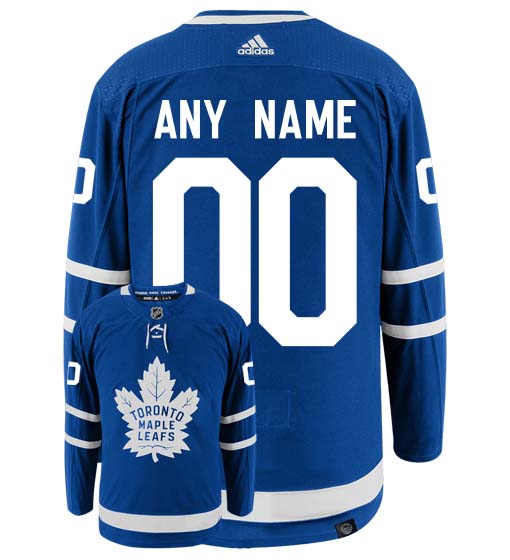Toronto Maple Leafs Adidas Primegreen Authentic Home NHL Hockey Jersey - Back/Front View