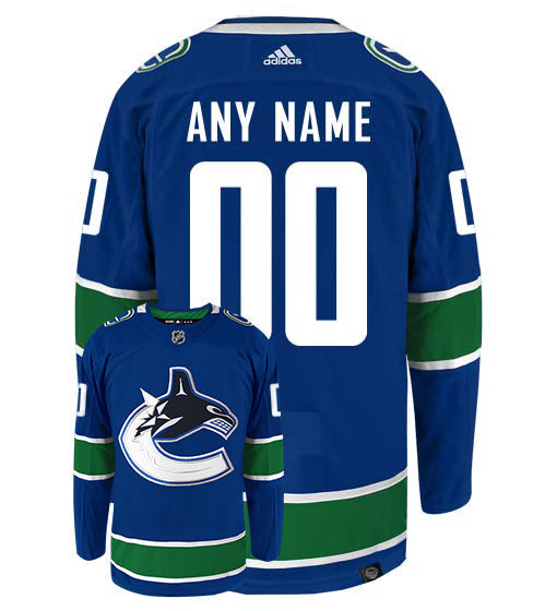 Vancouver Canucks Adidas Primegreen Authentic Home NHL Hockey Jersey - Back/Front View