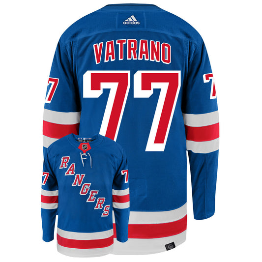Frank Vatrano New York Rangers Adidas Primegreen Authentic Home NHL Hockey Jersey - Back/Front View