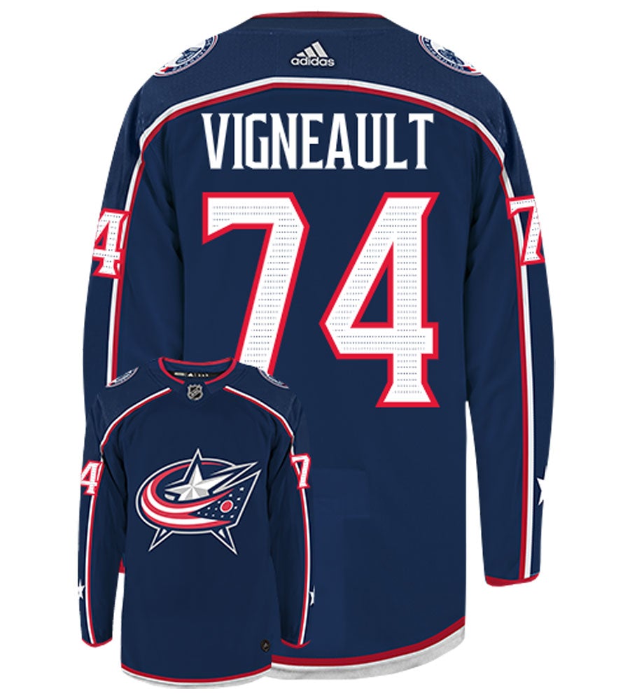 Sam Vigneault Columbus Blue Jackets  Adidas Authentic Home NHL Hockey Jersey