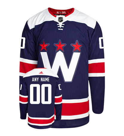 Customizable Washington Capitals Adidas Primegreen Authentic NHL Hockey Jersey