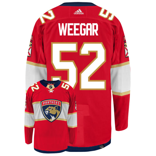 Mackenzie Weegar Florida Panthers Adidas Primegreen Authentic NHL Hockey Jersey - Back/Front View