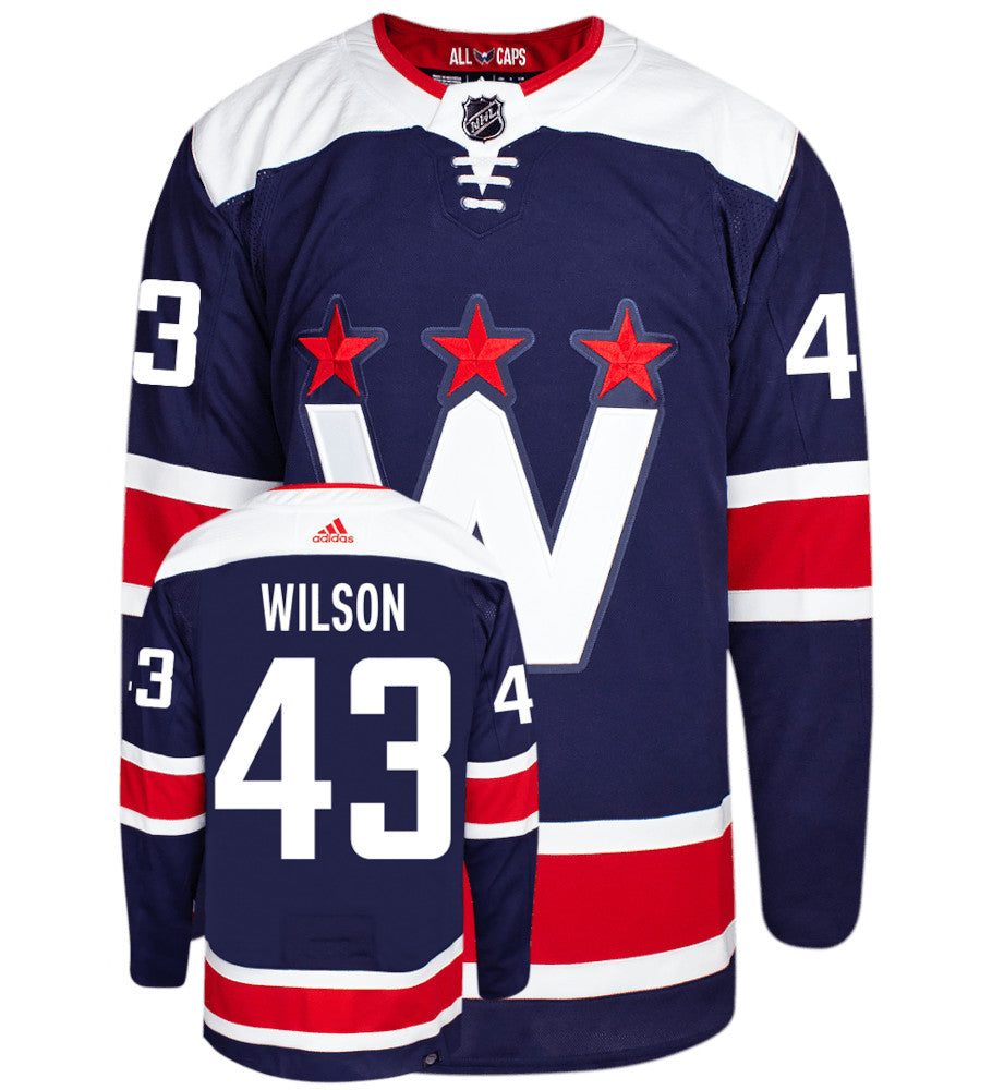 Tom Wilson Washington Capitals Adidas Primegreen Alternate Authentic NHL Hockey Jersey - Front/Back View