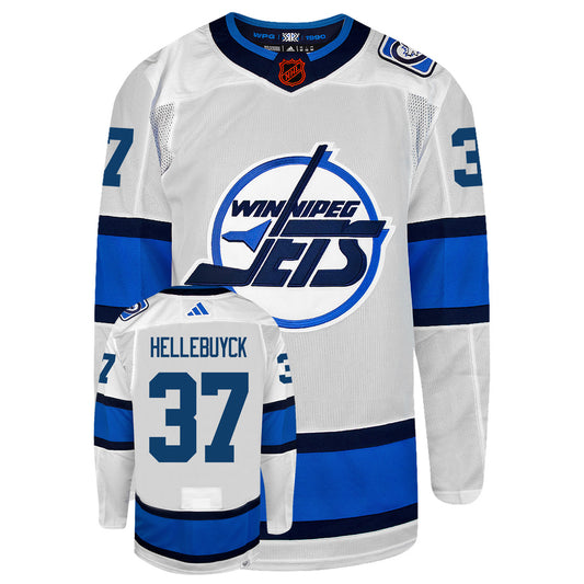 Connor Hellebuyck Winnipeg Jets Adidas 2022 Primegreen Reverse Retro Authentic NHL Hockey Jersey