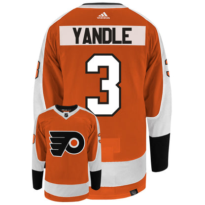 Keith Yandle Philadelphia Flyers Adidas Primegreen Authentic Home NHL Hockey Jersey - Back/Front View