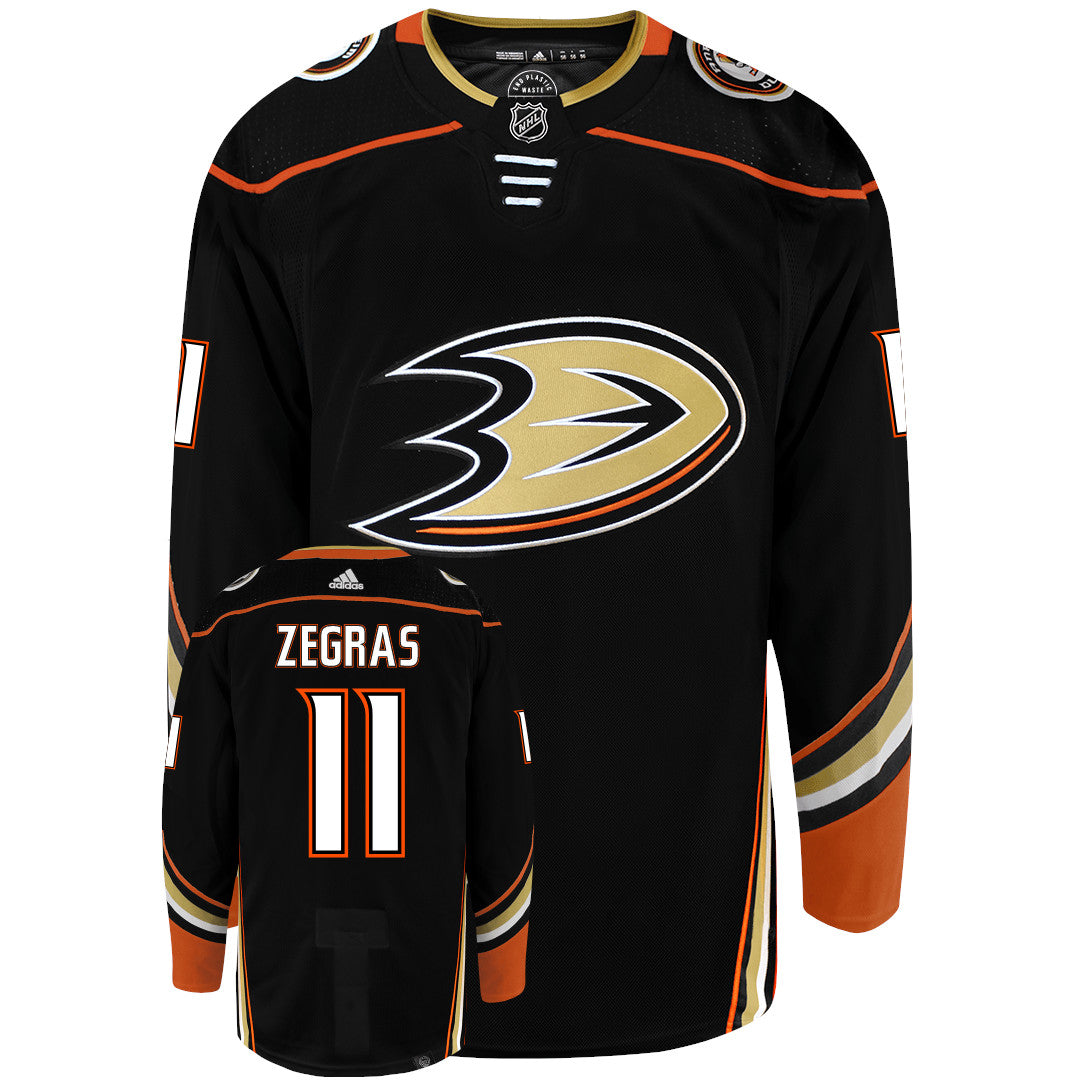 Trevor Zegras Anaheim Ducks Autographed adidas Black Authentic Jersey